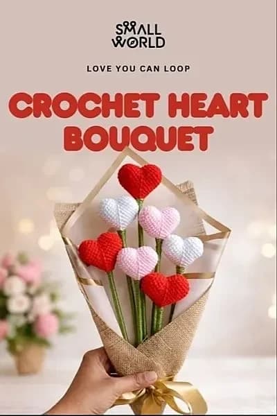 Crochet Heart Bouquet | Slide 1